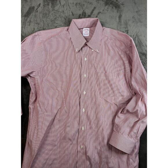 Brooks Brothers Shirt 16.5-32 Madison Supima Cotton Red Stripe Long Sleeve - Picture 1 of 4